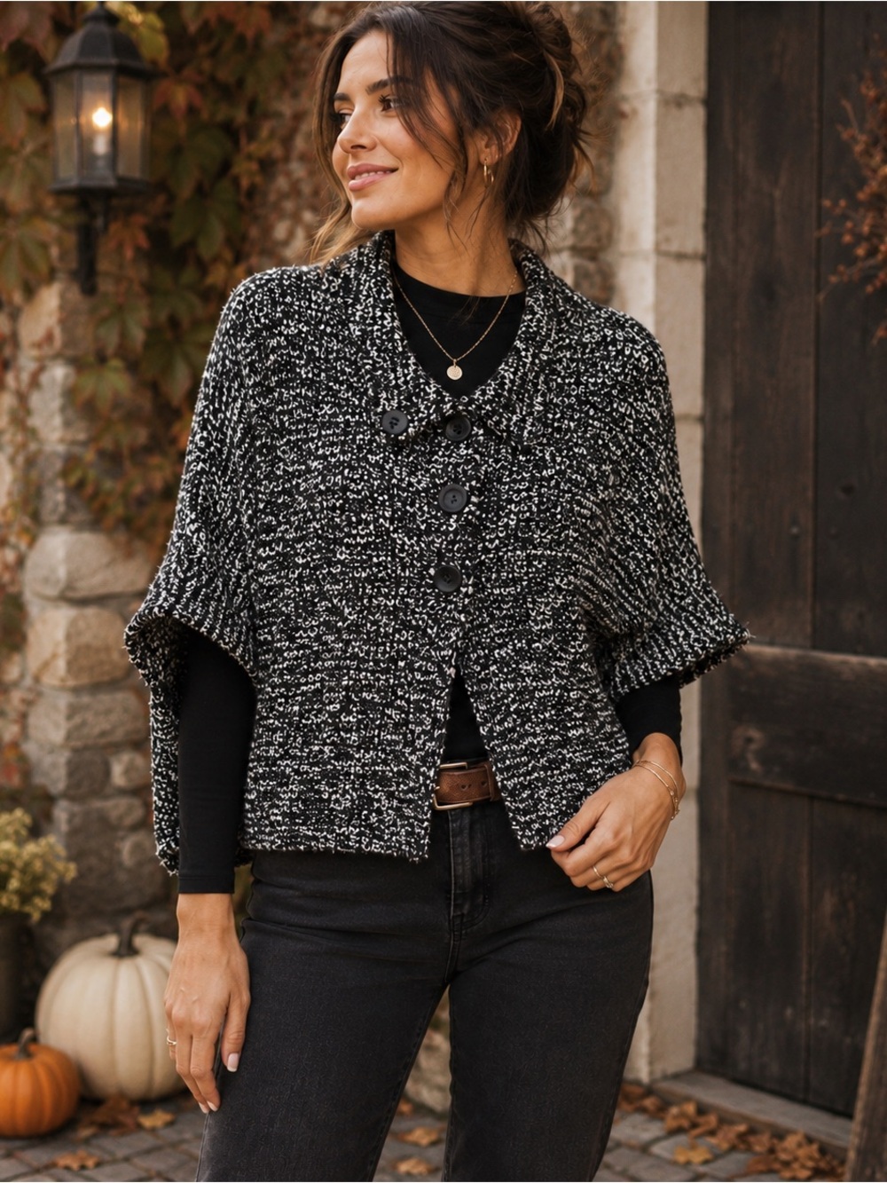 Chris & Carol Marled Knit Cocoon Cardigan Small Dolman Sleeve Lagenlook